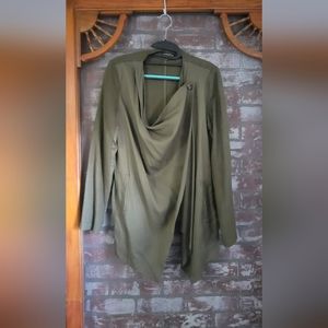 Blank NYC for Anthropologie Free People Drape front Linen Jacket Top Blouse